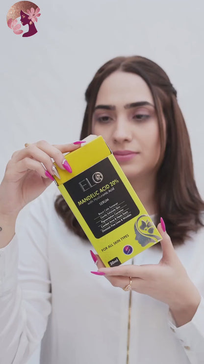 Elo Mandelic Acid 20% AHA Exfoliating Serum with Hyaluronic Acid for Dark Spots and Pigmentation