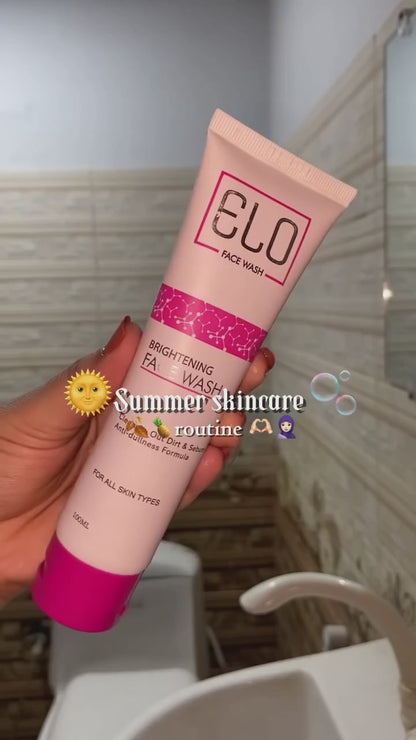 Elo Alpha Arbutin Glycolic Acid Brightening Face Wash Aloe Vera Whitening Glow Even Tone Daily Cleanser