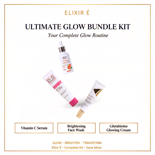 Ultimate Glow Brightening Bundle Kit | 3-Step Complete Routine for Radiant Skin | Vitamin C Serum + Brightening Wash + Glutathione Cream Set