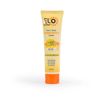 Elo Extra SPF 60 Broad Spectrum Sunscreen Cream UVA UVB No White Cast Moisturizing Anti Aging Sun Protection