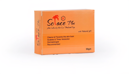 Solace Plus Pyrethrum + Calendula Medicated Soap | Anti-Scabies Anti-Lice Skin Soothing Treatment Bar | 90g