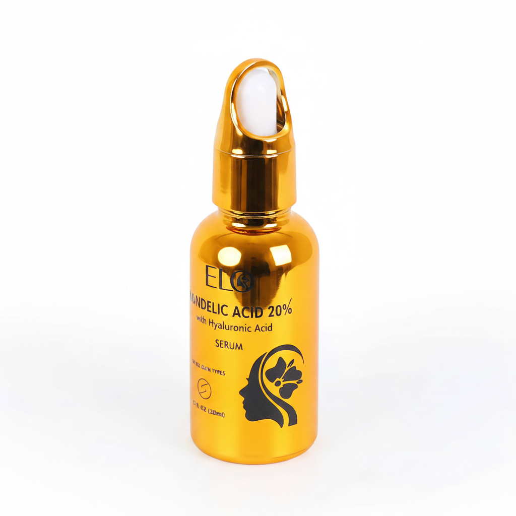 Elo Mandelic Acid 20% AHA Exfoliating Serum with Hyaluronic Acid for Dark Spots and Pigmentation