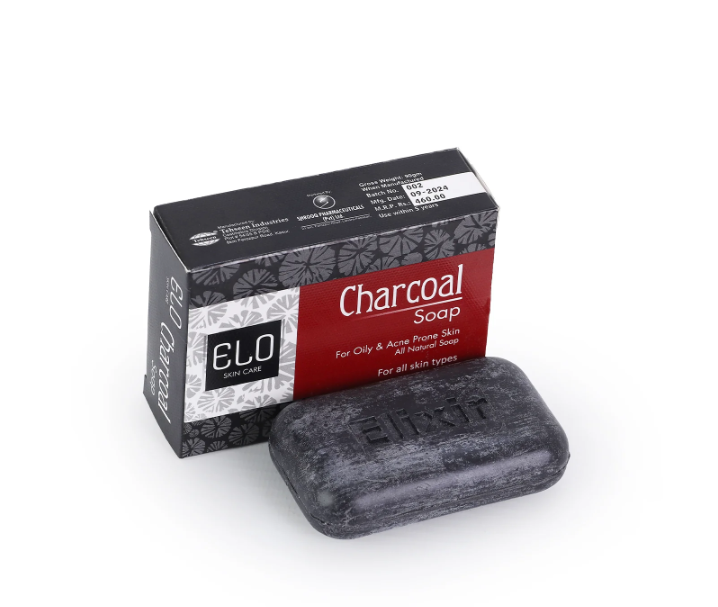 Elo Activated Charcoal Detox Soap for Oily Skin | Deep Pore Cleansing Blackhead Remover Bar | 90g
