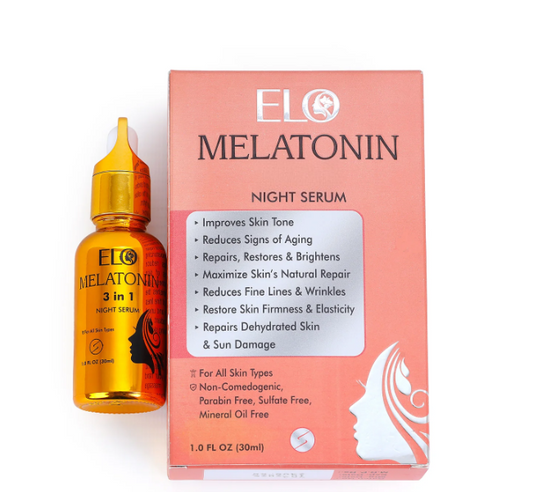 Elo Melatonin Vitamin C Niacinamide Night Repair Serum Anti Aging Overnight Brightening Hydrating and Night Serum