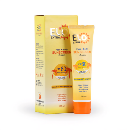 Elo Extra SPF 60 Broad Spectrum Sunscreen Cream UVA UVB No White Cast Moisturizing Anti Aging Sun Protection