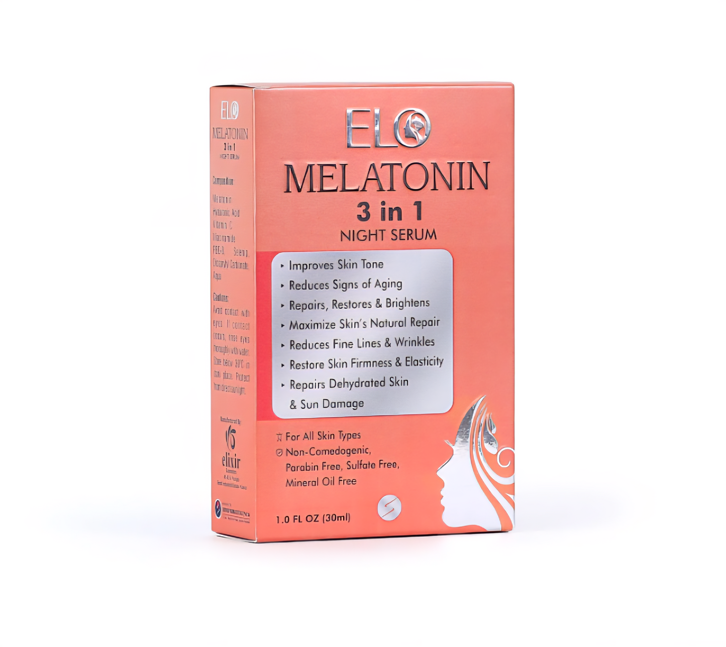 Elo Melatonin Vitamin C Niacinamide Night Repair Serum Anti Aging Overnight Brightening Hydrating and Night Serum