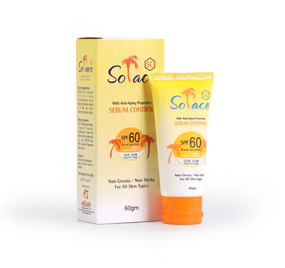 Solace SPF 60 Sebum Control Matte Sunscreen Oily Skin No White Cast