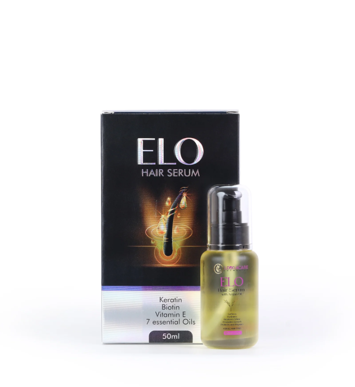 Elo Argan Oil Keratin Biotin Castor Oil Collagen Hair Serum Anti Frizz Shine Repair Growth Hair Serum