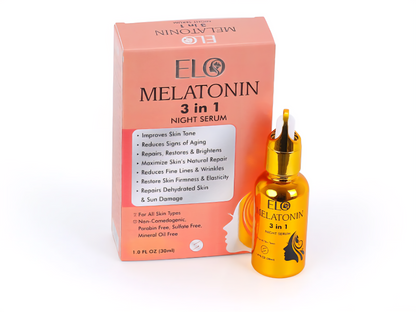 Elo Melatonin Vitamin C Niacinamide Night Repair Serum Anti Aging Overnight Brightening Hydrating and Night Serum