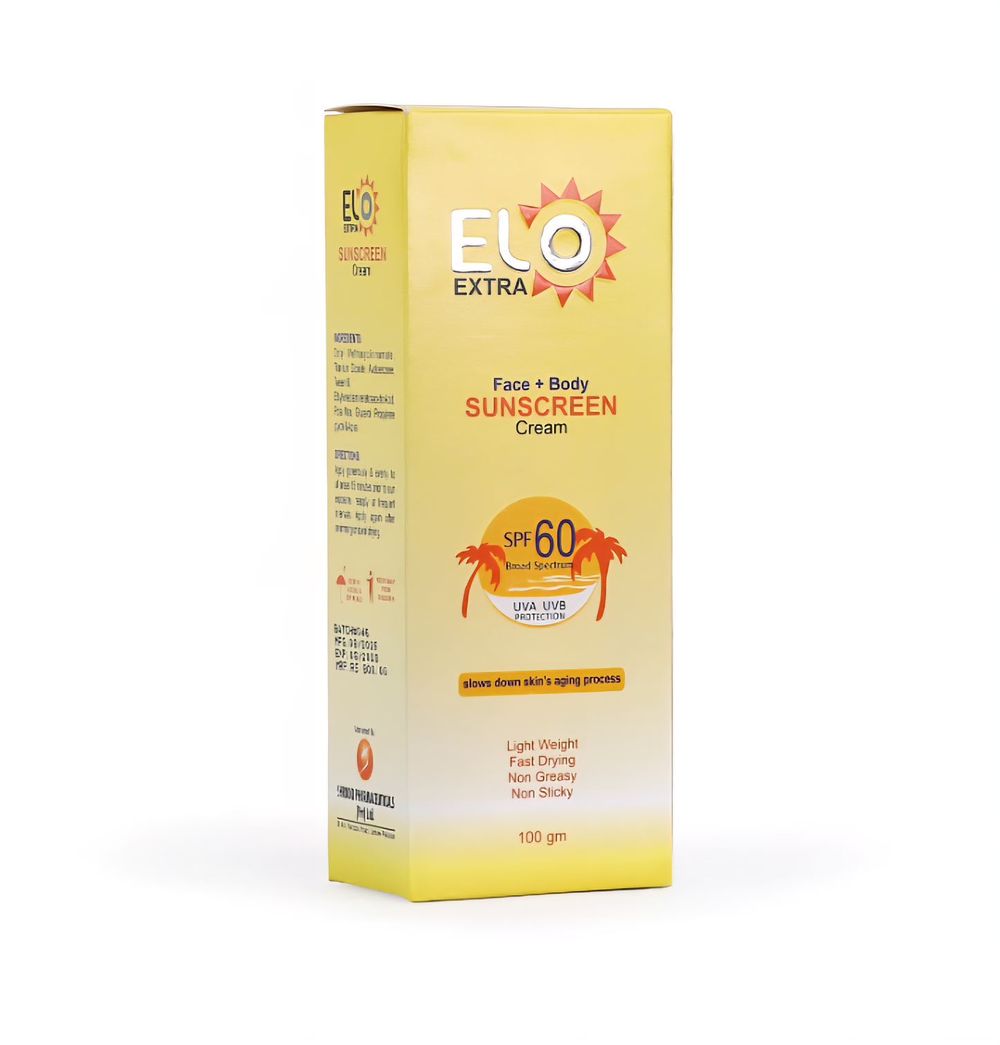 Elo Extra SPF 60 Broad Spectrum Sunscreen Cream UVA UVB No White Cast Moisturizing Anti Aging Sun Protection