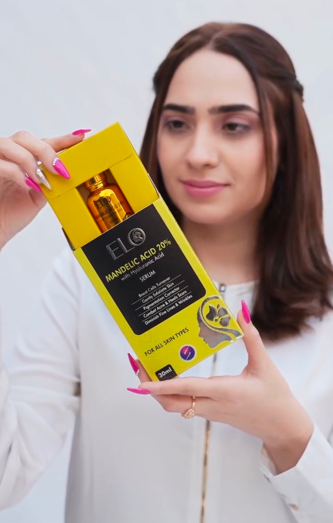 ELO Mandelic Acid 20% Serum – With Hyaluronic Acid for Exfoliation & Scar Healing (30ml)